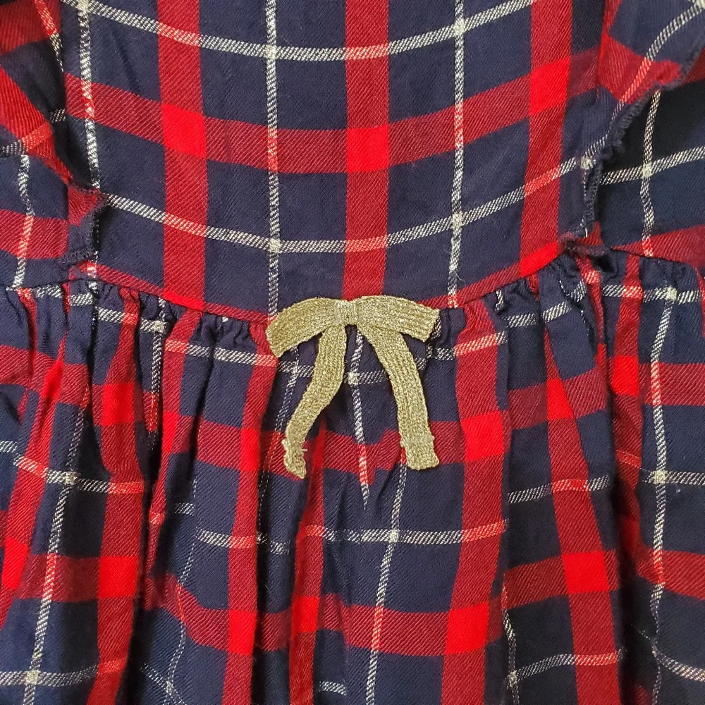 OshKosh B'gosh Red and Blue Plaid Long Sleeve Dress Girls Size 4T